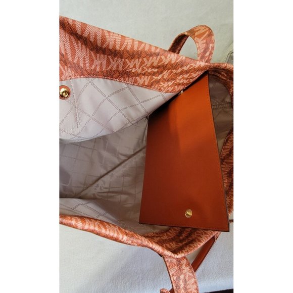 Michael Kors Womens Deep‎ Orange The Michael Large Animal Print Logo Tote… - Picture 6 of 9